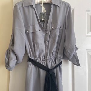 Express shirt dress. Grey with black belt.  Size Medium